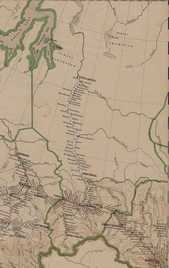 Почтовая линия Красноярск-Енисейск-Туруханск (выделена белым цветом)